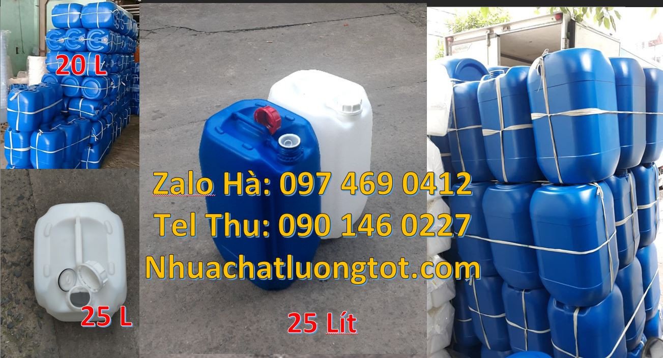 Bán can nhựa 25l giá rẻ,can nhựa hdpe đựng hóa chất nhuộm,can nhựa 25l