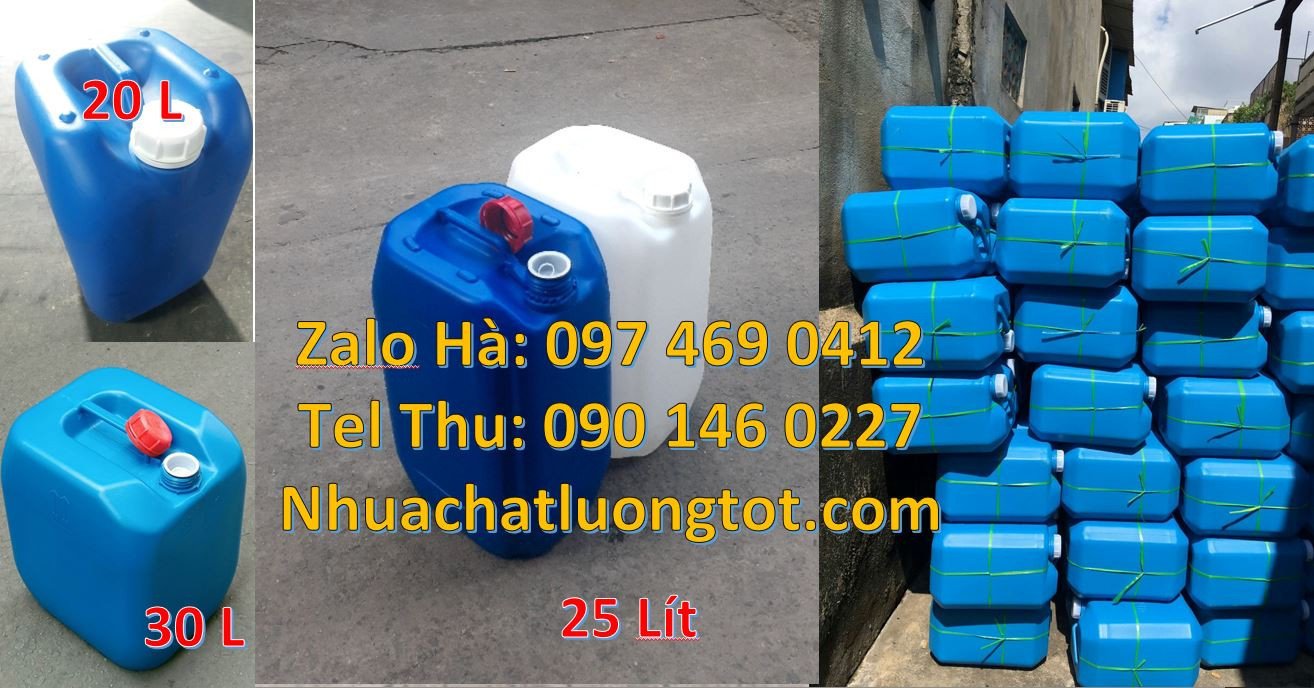 Bán can nhựa 25l giá rẻ,can nhựa hdpe đựng hóa chất nhuộm,can nhựa 25l