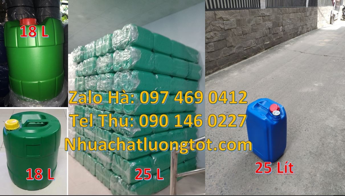 Bán can nhựa 25l giá rẻ,can nhựa hdpe đựng hóa chất nhuộm,can nhựa 25l