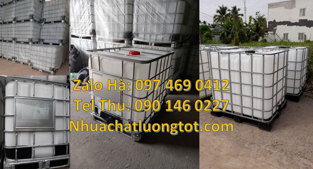 Bán bồn ibc 1000l đựng hóa chất giá rẻ,thùng nhựa 1000 lít đựng nước