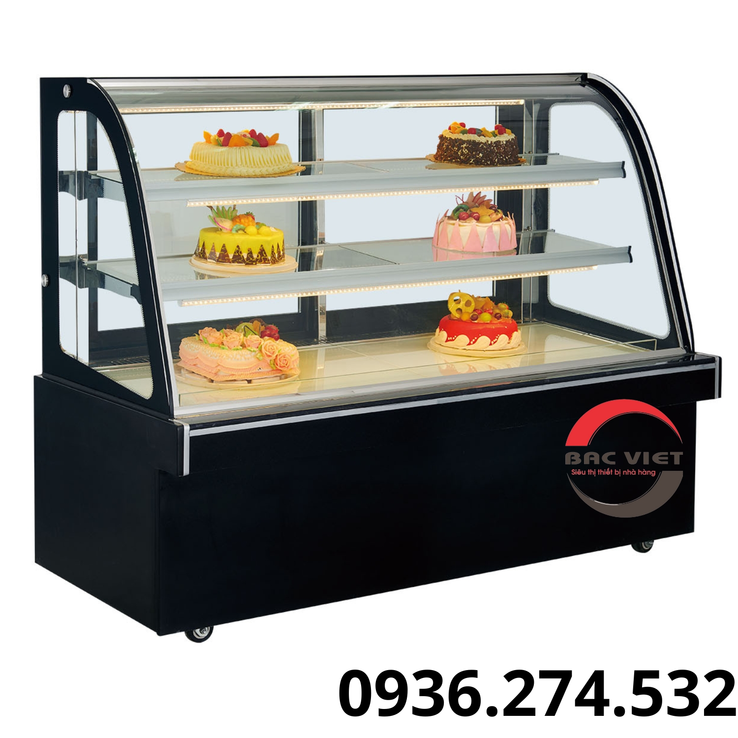 Tủ mát trưng bày và bảo quản banh kem, kinh cong dài 1m2