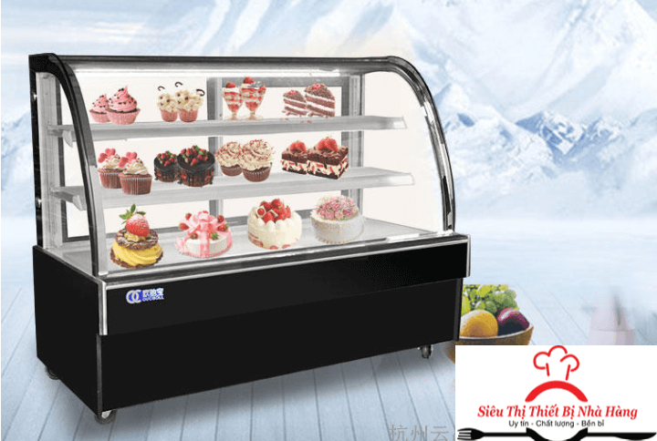 Tủ mát trưng bày và bảo quản banh kem, kinh cong dài 1m2