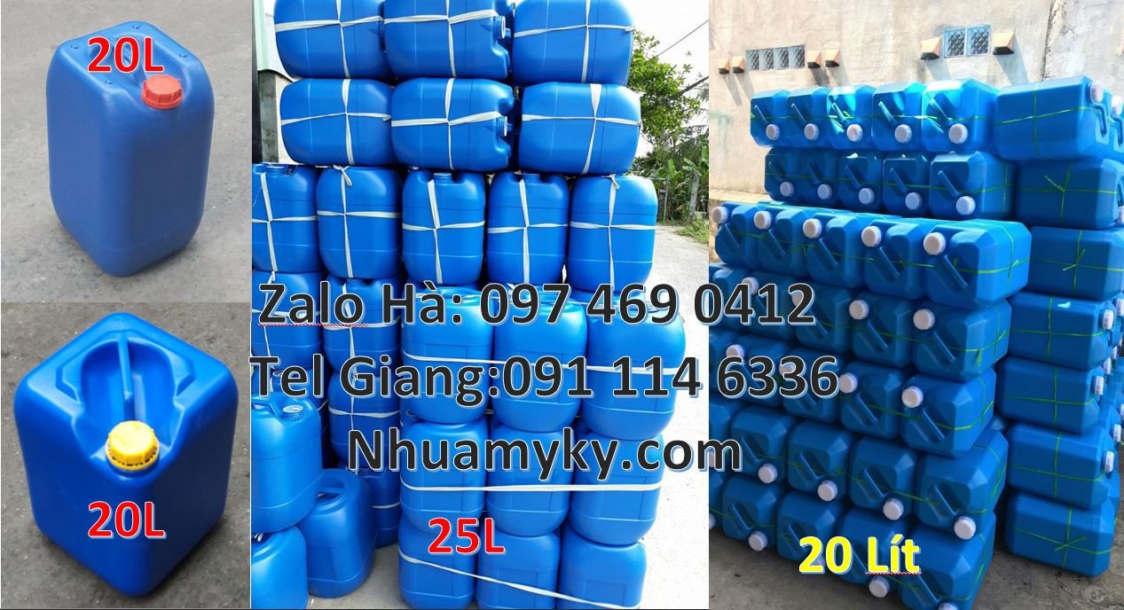 Bán can nhựa lớn đựng hóa chất công nghiệp,can nhựa xanh hdpe 30l mới