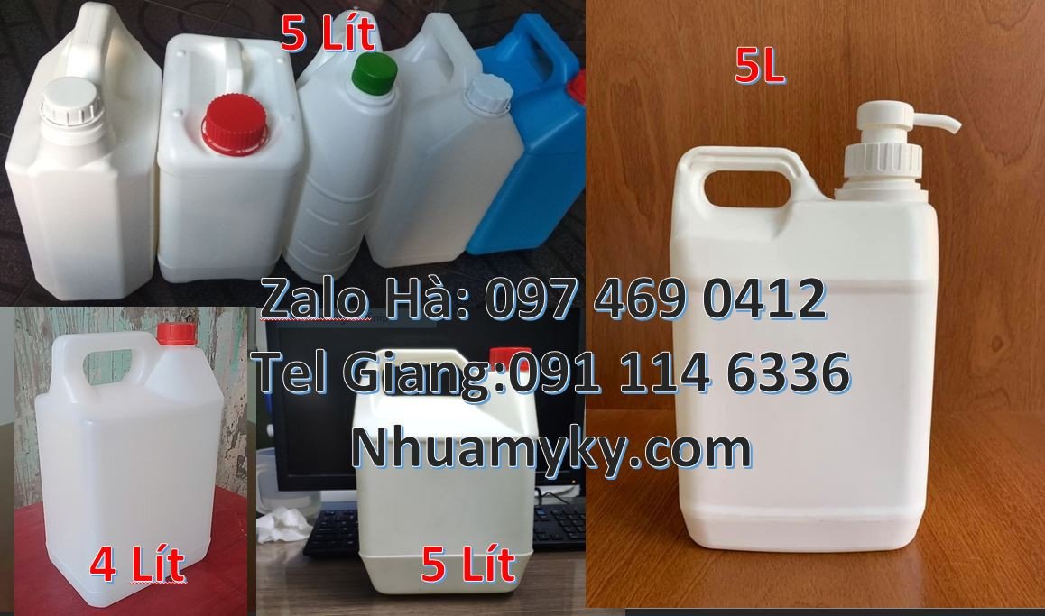 bán can nhựa nhỏ 5l màu trắng,can nhựa hdpe đựng hóa chất,can nhựa rẻ
