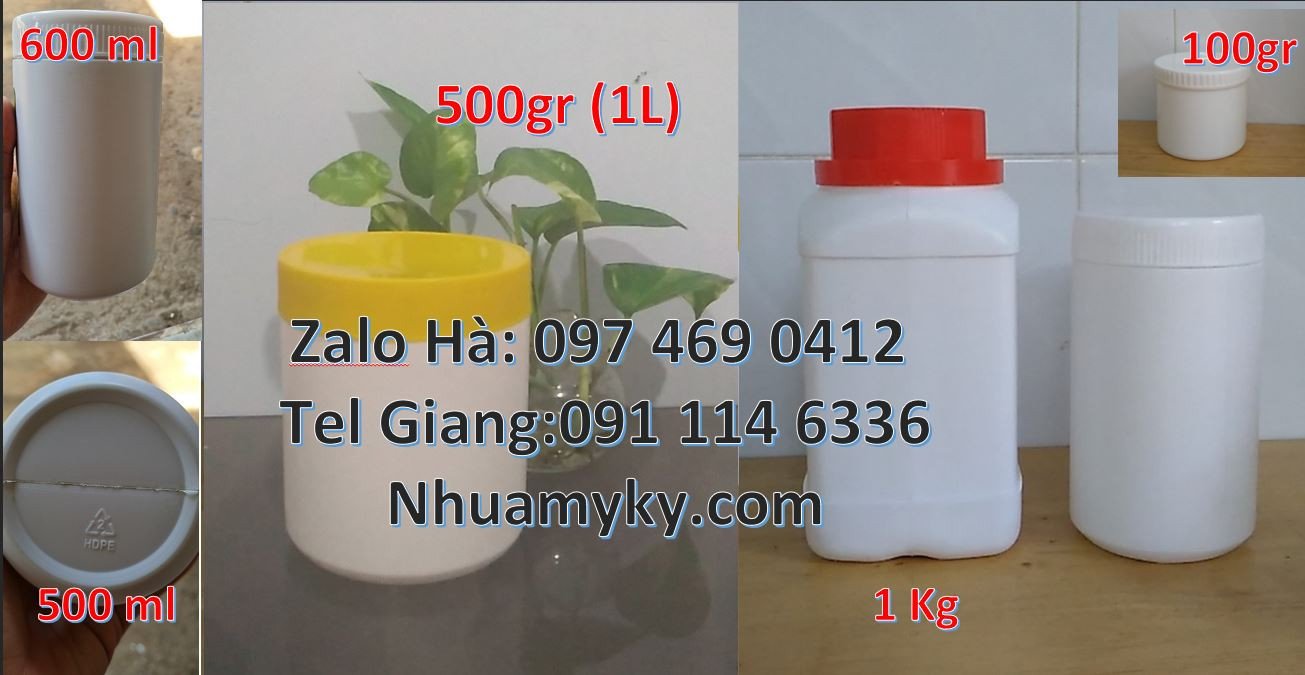 Bán hũ nhựa đựng thực phẩm bánh kẹo,hũ nhựa 1kg nắp nhỏ,hũ nhựa 50g rẻ