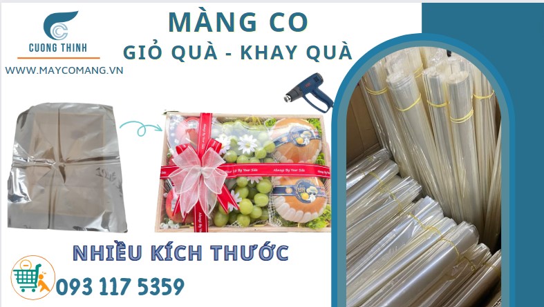 Màng co giỏ quà, giỏ trái cây, bánh kẹo, giỏ quà Tết