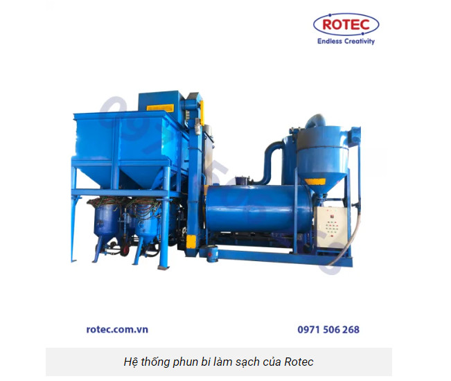 máy phun bi của ROTEC VN sản xuất với nhiều loại