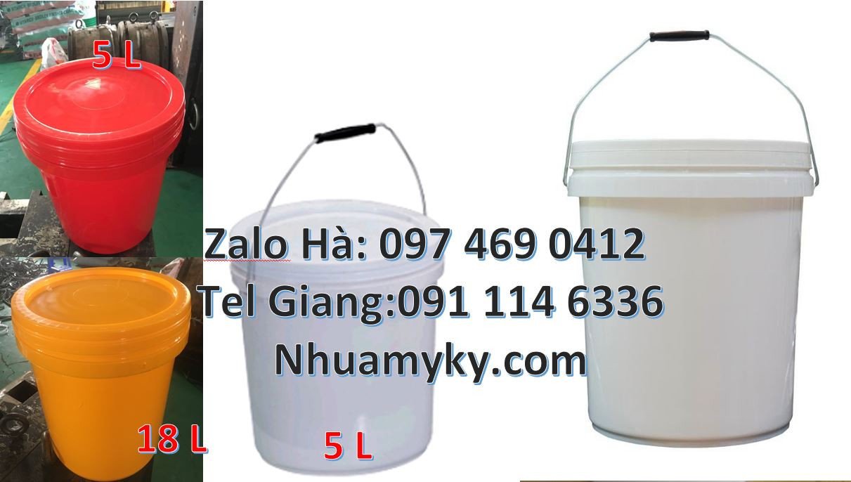 Bán thùng đựng sơn 20l màu đổ,vỏ thùng sơn 25l nắp chiết rót,xô nhựa