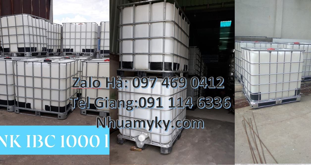 Bán thùng nhựa vuông có khung thép,tank nhựa 1000l màu trắng,ibc 1000l