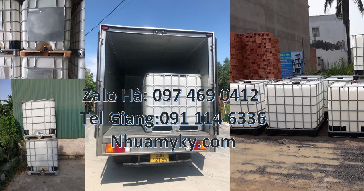 Bán thùng nhựa vuông có khung thép,tank nhựa 1000l màu trắng,ibc 1000l