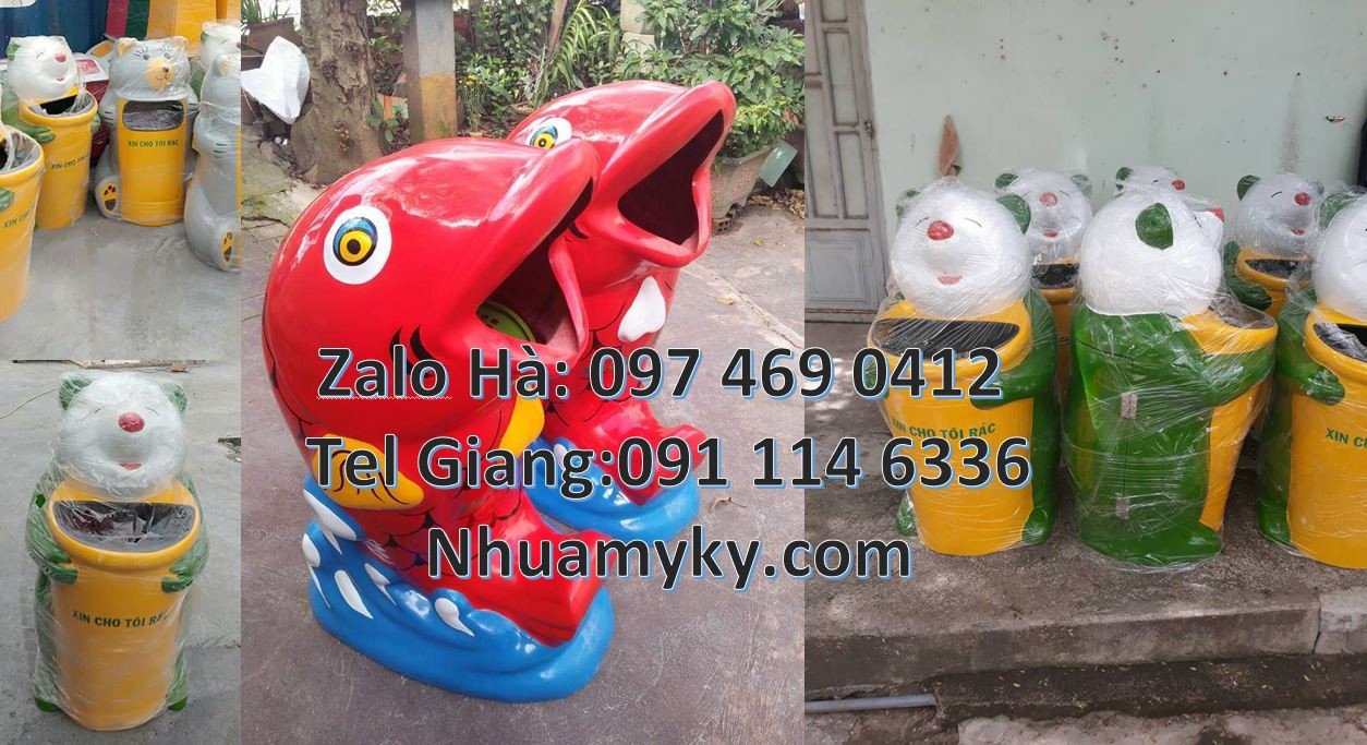 Bán thùng rác hình con cá heo giá rẻ,thùng rác hình con thú chất lượng