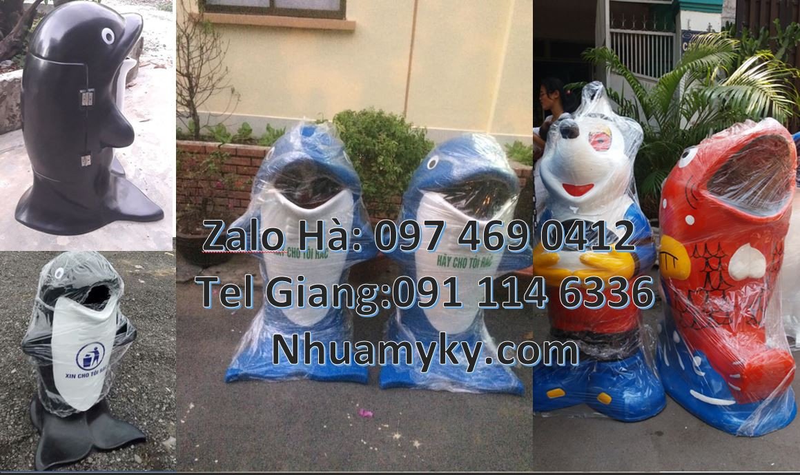 Bán thùng rác hình con cá heo giá rẻ,thùng rác hình con thú chất lượng