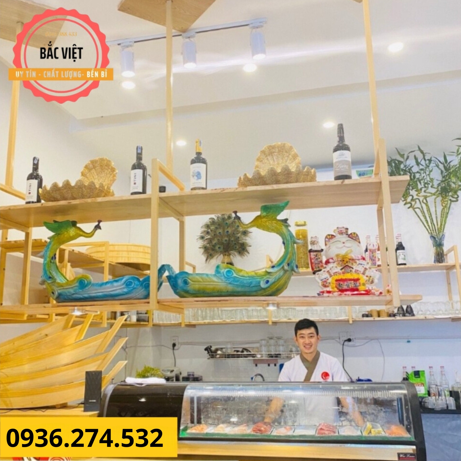 Tủ trưng bày và bảo quan Sushi 1 tầng cao cấp dài 1m8