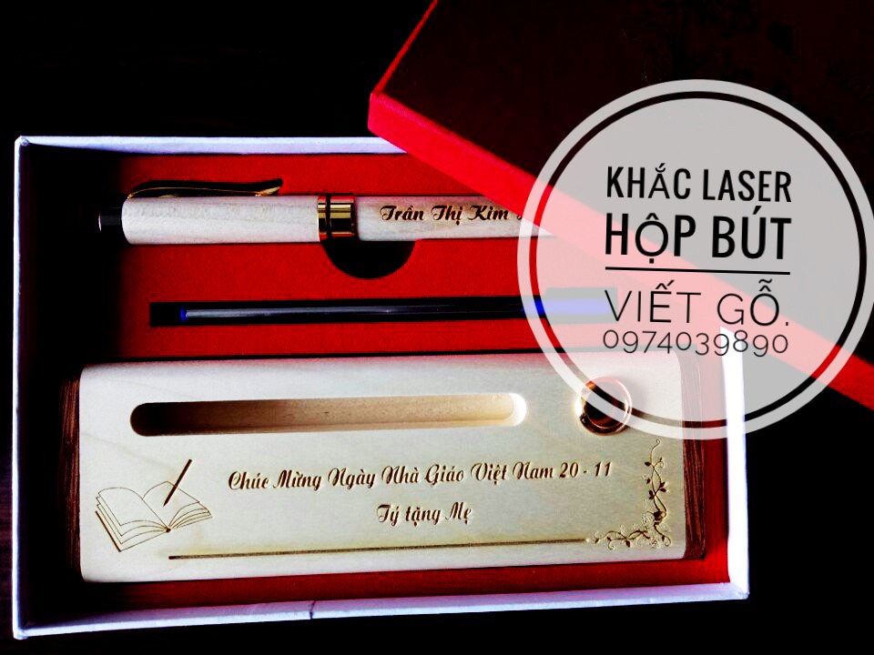 Khắc laser bút gỗ giá rẻ tại khu vực HCM