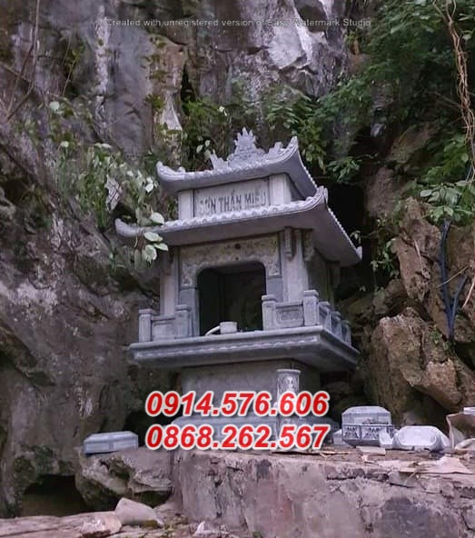 Mẫu 404 am miếu hương án khóm thờ đá bán vĩnh long - bàn thờ ông thiên