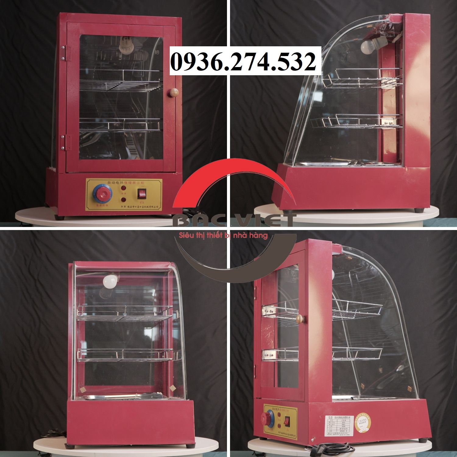 Tủ trưng bày giữ nóng đồ ăn nhanh 1 khay