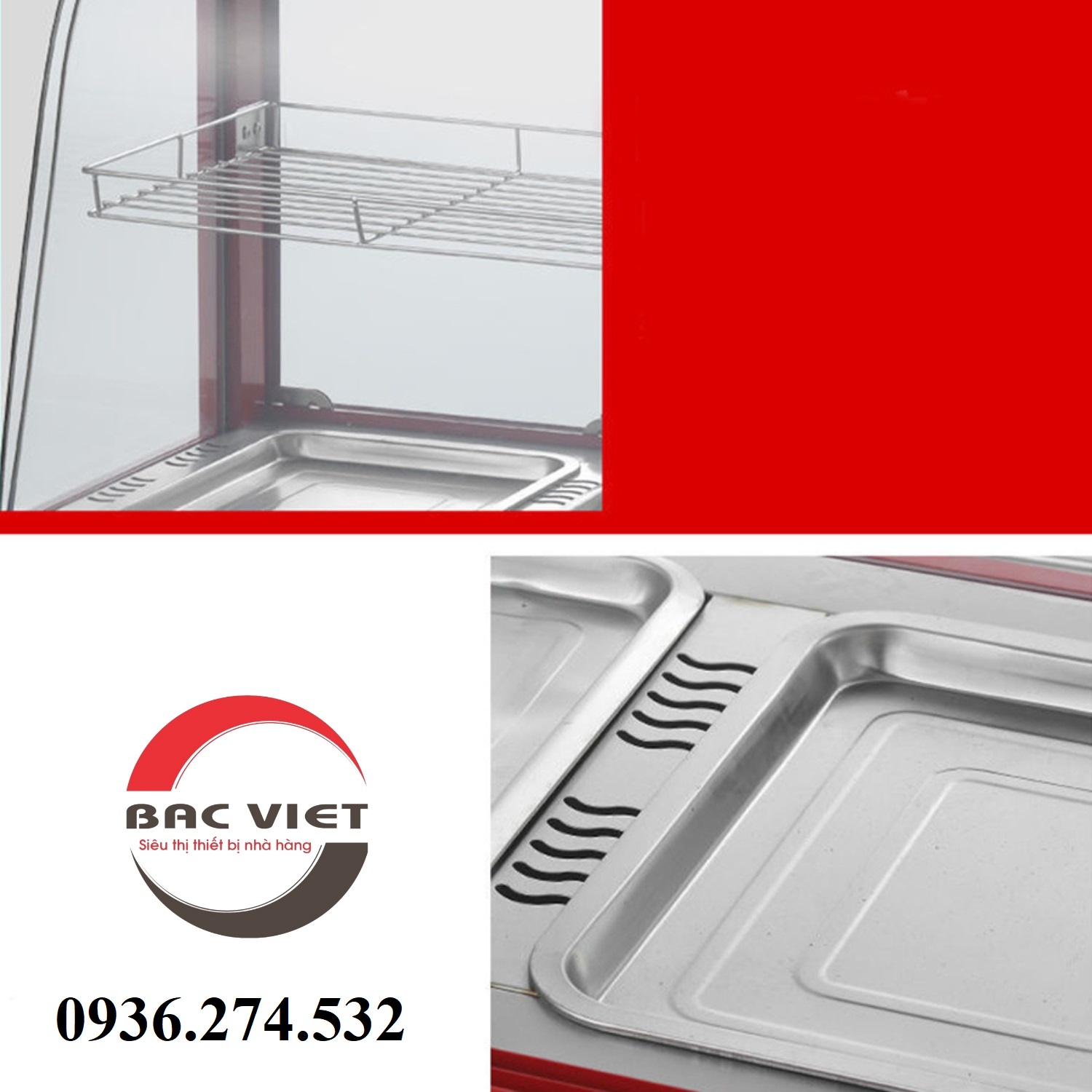 Tủ trưng bày giữ nóng đồ ăn nhanh 1 khay