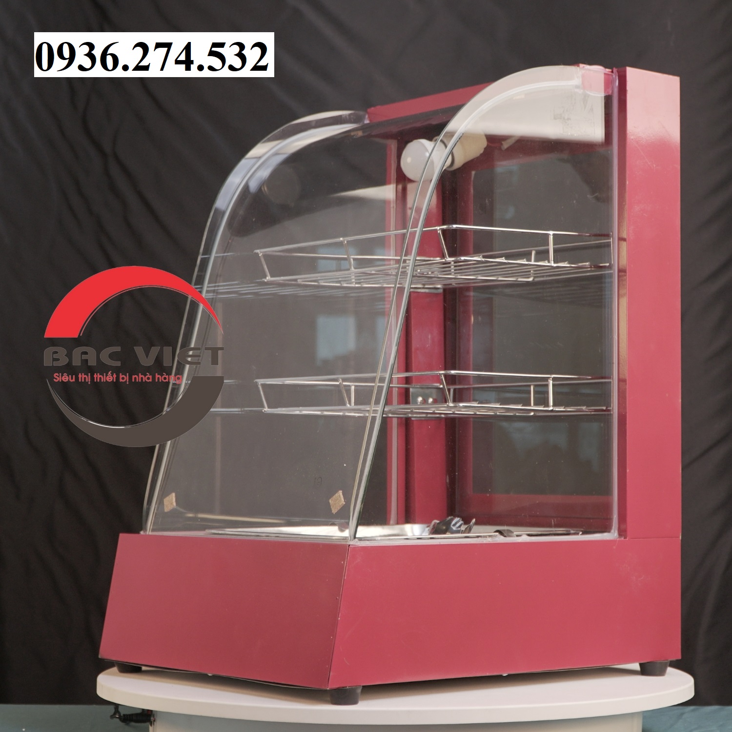 Tủ trưng bày giữ nóng đồ ăn nhanh 1 khay