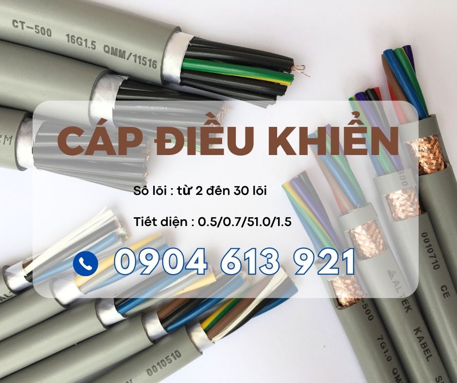Cáp điều khiển, cáp tín hiệu chống nhiễu 4x0.5mm, 4x0.75mm, 4x1.0mm