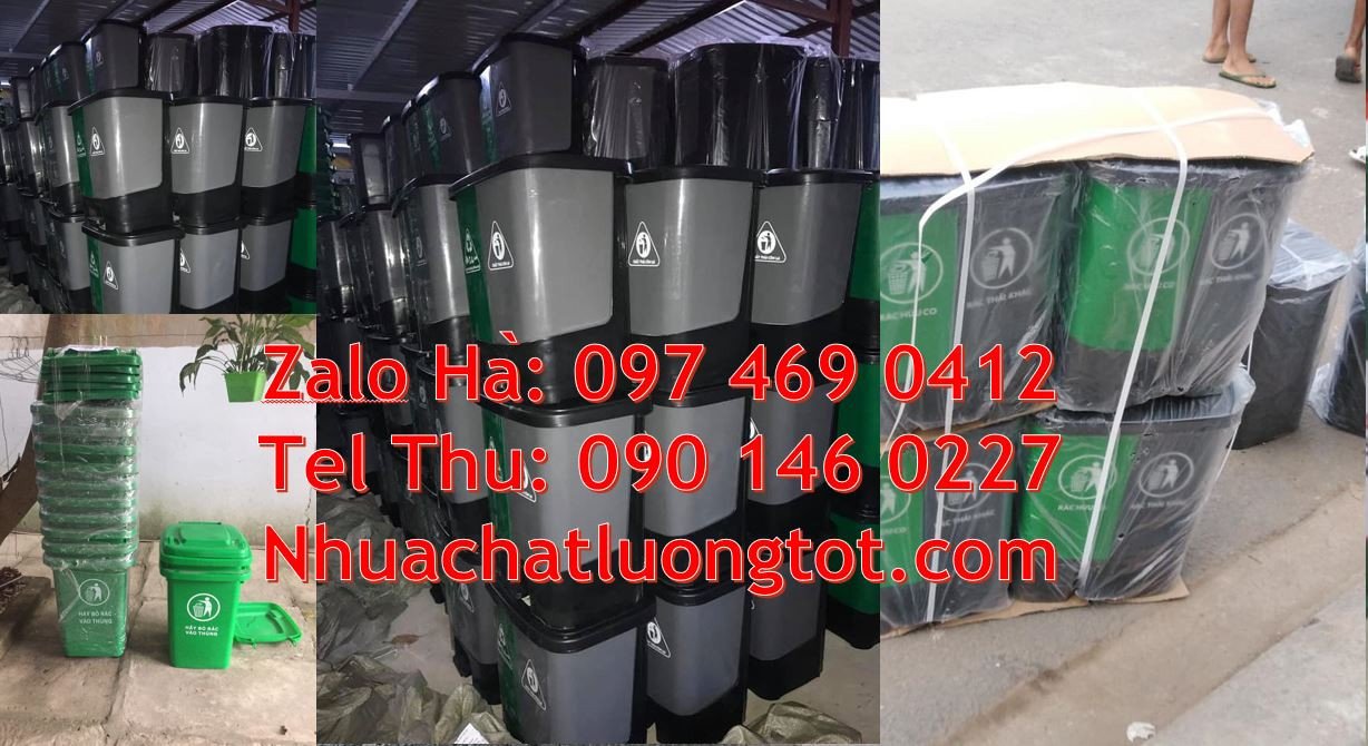 Bán thùng rác 3 ngăn 3 màu giá rẻ,thùng rác 2 ngăn nắp lật có đạp chân