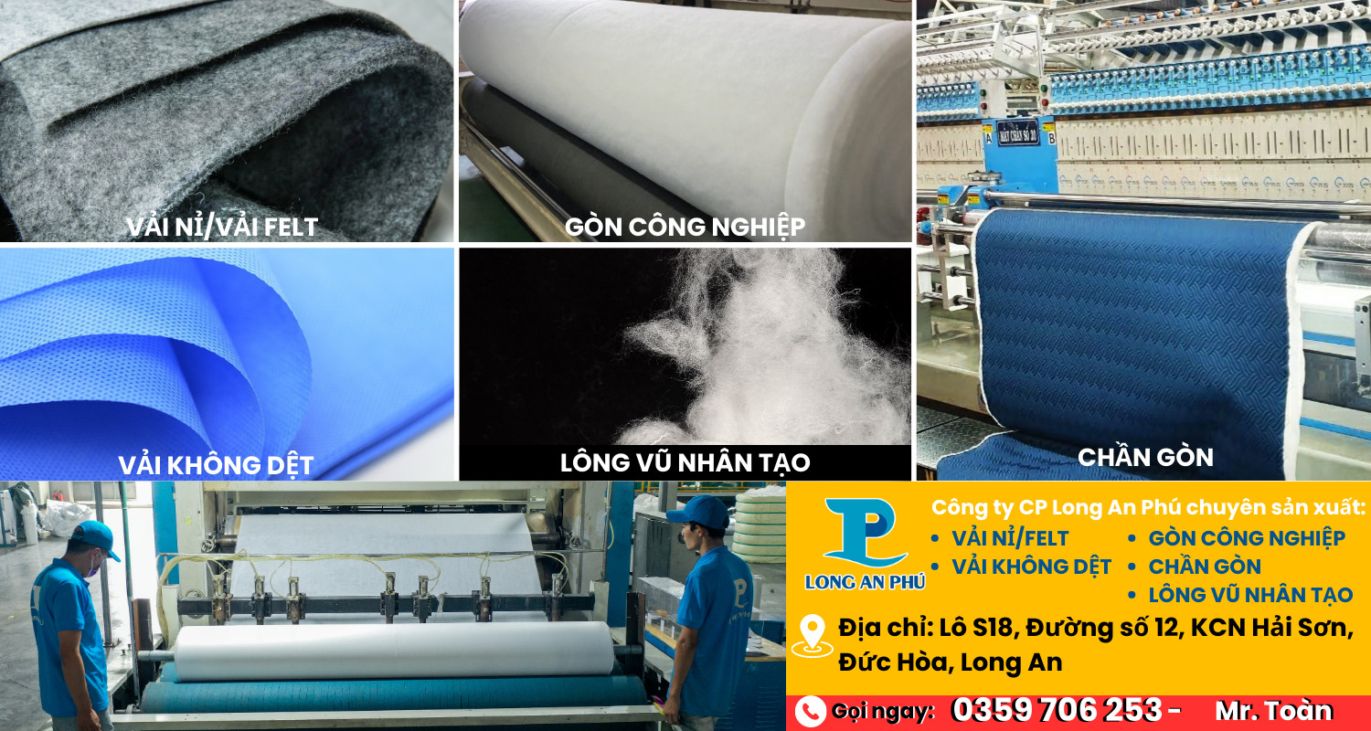 Vải xăm kim, vải Felt lót, vải nỉ dùng lót trong sofa, giày, balo