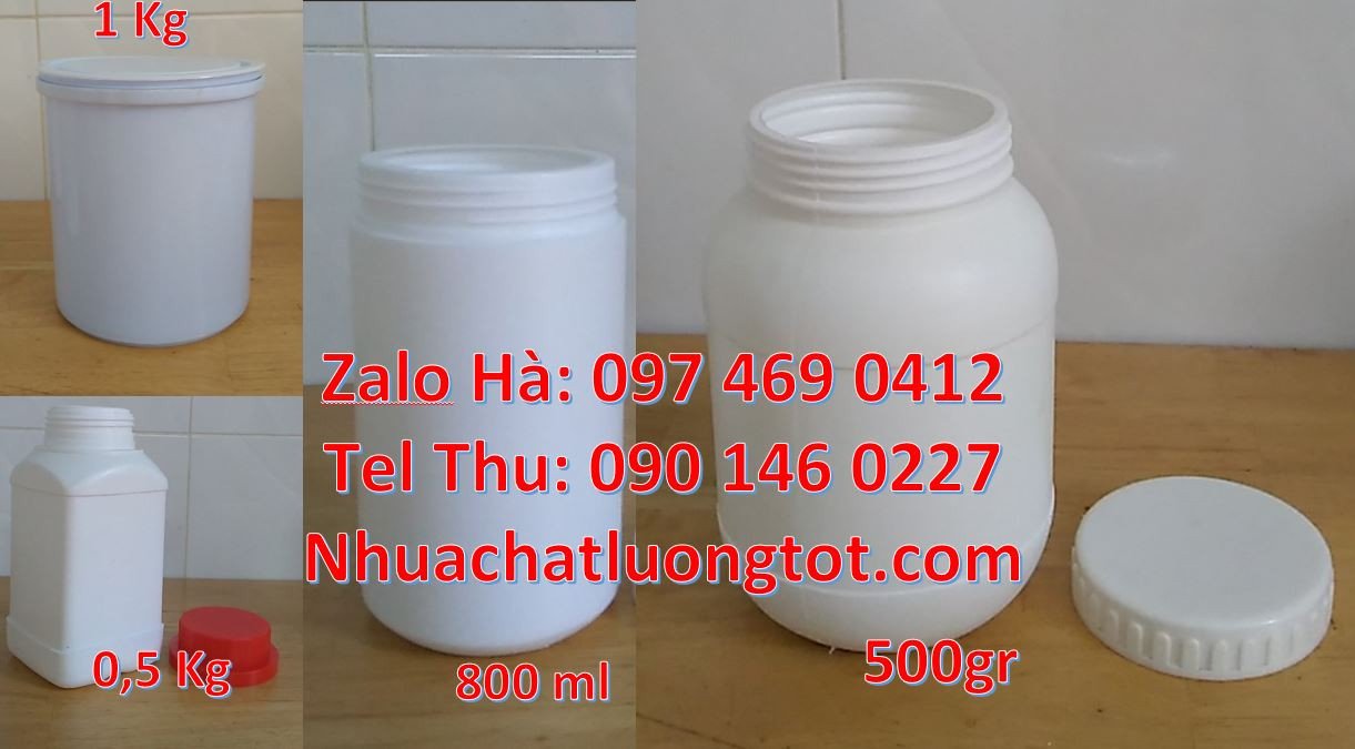 Bán hũ nhựa 1kg nắp vặn,hũ nhựa 500g đựng thuốc thực vật,hũ nhựa rẻ đe