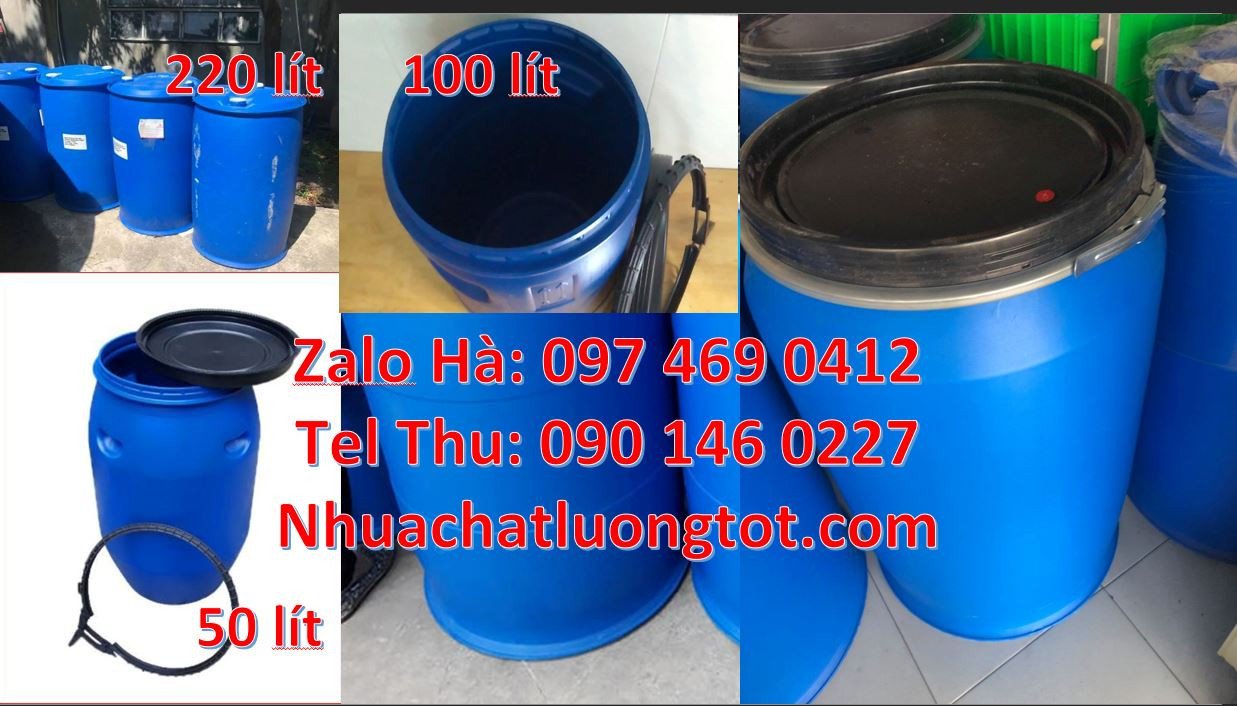 Bán thùng phuy nhựa 200l,phuy nhựa 150l nắp hở,phuy nhựa màu xanh rẻ