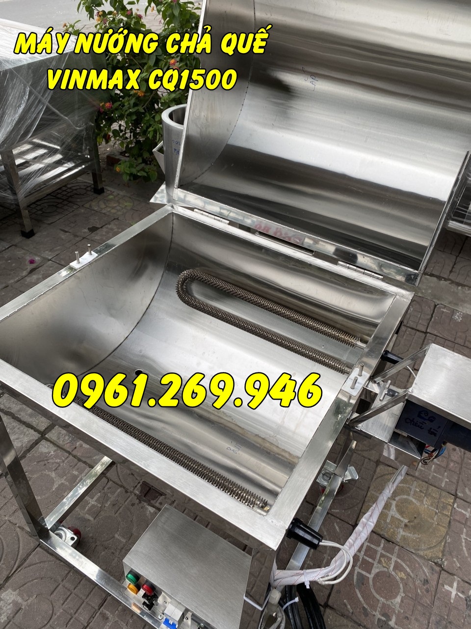 Máy nướng chả quế dùng điện buồng inox có nắp Vinmax VM CQ1500