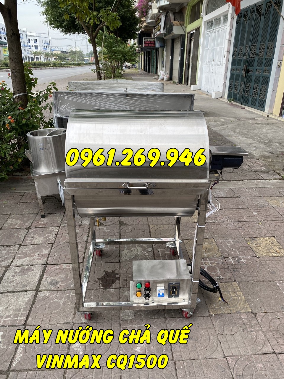 Máy nướng chả quế dùng điện buồng inox có nắp Vinmax VM CQ1500