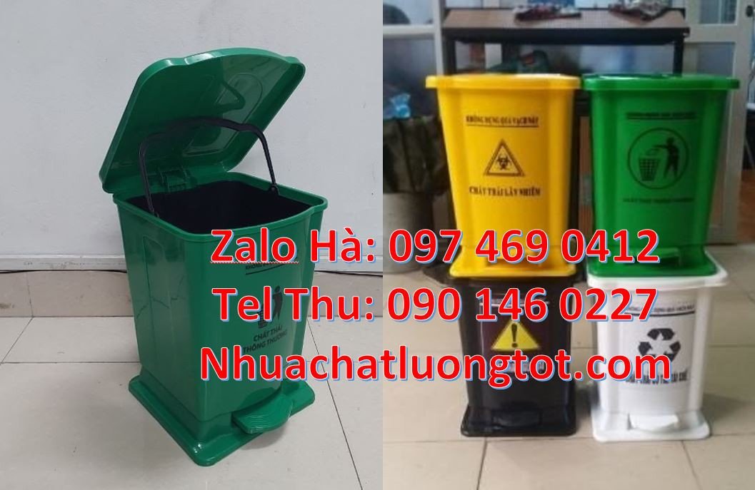 Bán thùng rác y tế cỡ nhỏ 20l,thùng rác y tế 60l có nắp đậy, đạp chân