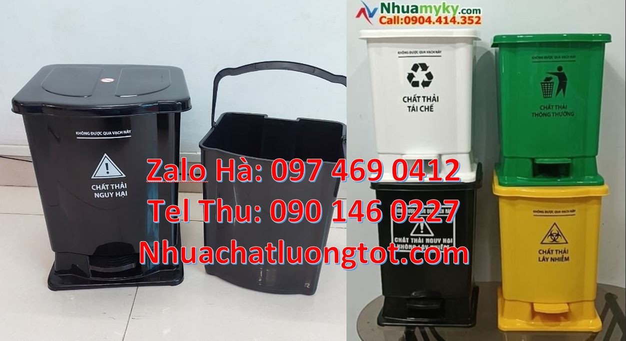 Bán thùng rác y tế cỡ nhỏ 20l,thùng rác y tế 60l có nắp đậy, đạp chân