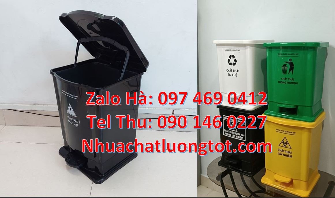 Bán thùng rác y tế cỡ nhỏ 20l,thùng rác y tế 60l có nắp đậy, đạp chân