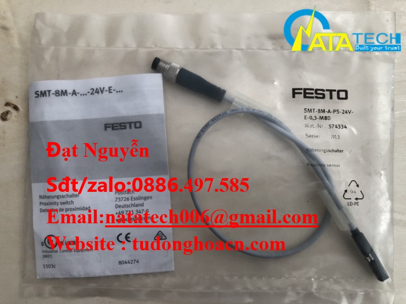 SMT-8M-A-PS-24V-E-0.3-M8D bộ cảm biến dùng có xi lanh Festo