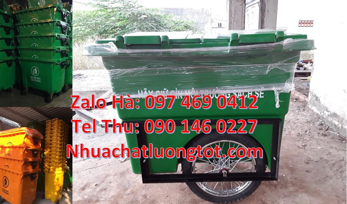 Bán xe thu gom rác cỡ lớn 1000l,xe thu gom rác 660l bánh hơi giá rẻ hc
