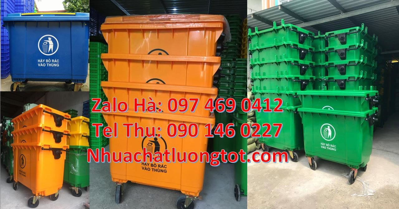 Bán xe thu gom rác cỡ lớn 1000l,xe thu gom rác 660l bánh hơi giá rẻ hc
