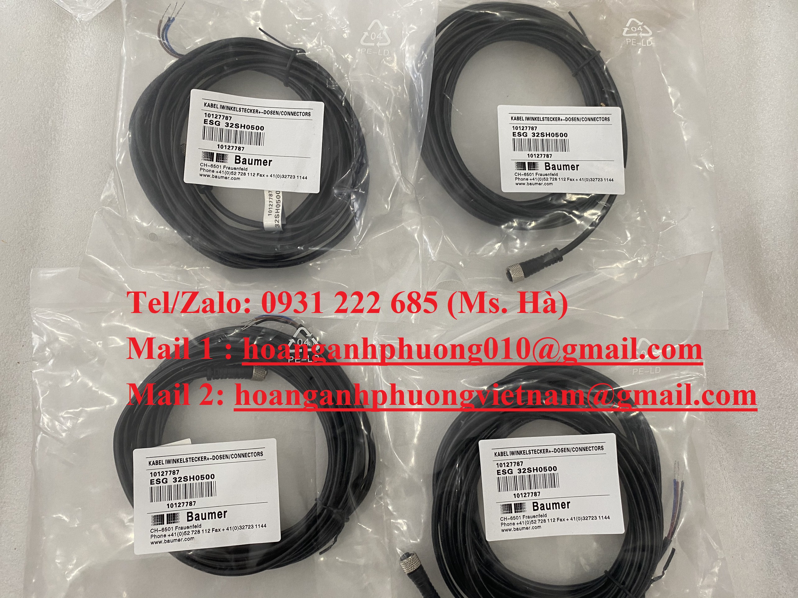 Cáp kết nối, 5m, PUR, baumer, ESG 32SH0500