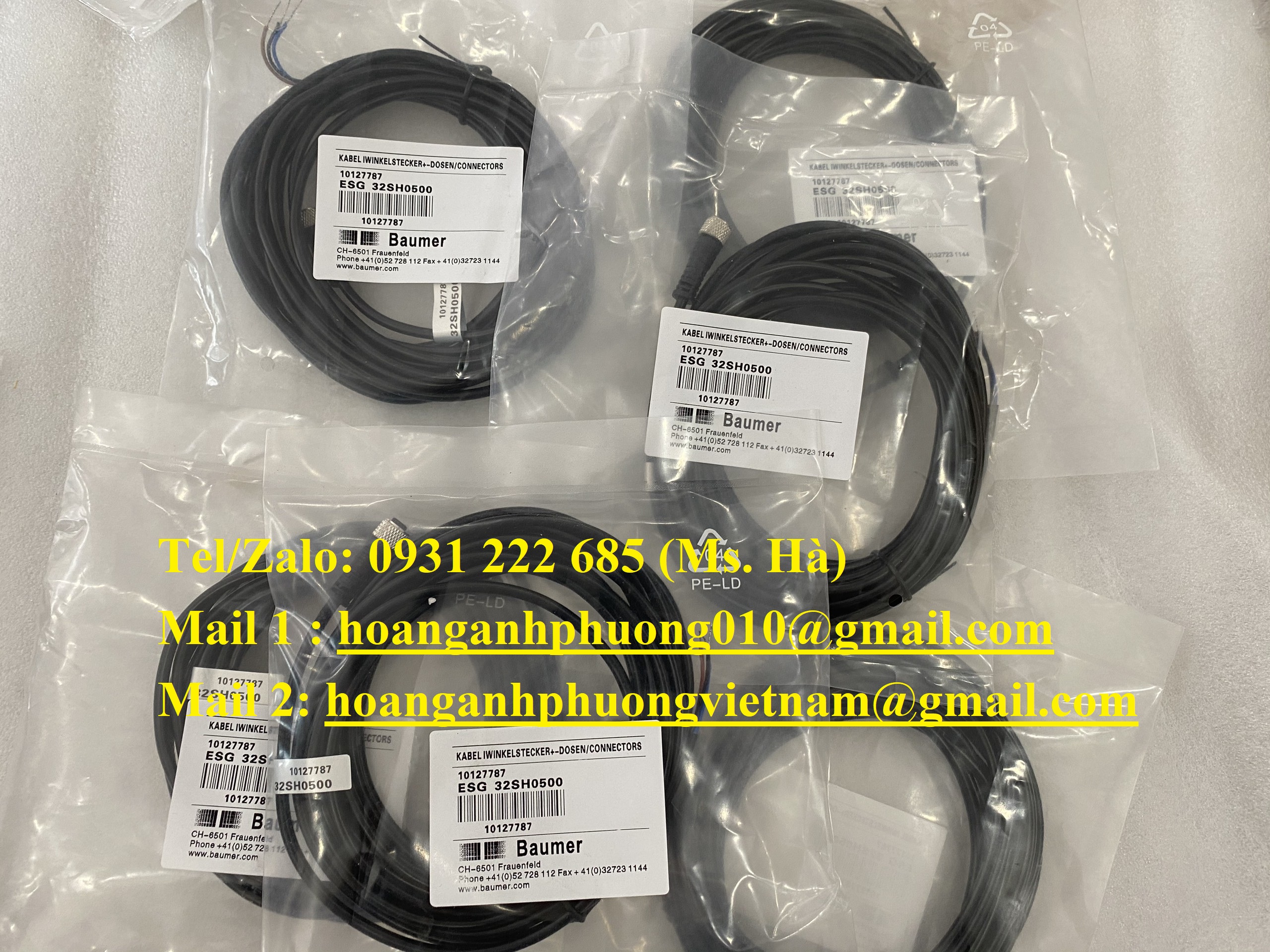 Cáp kết nối, 5m, PUR, baumer, ESG 32SH0500