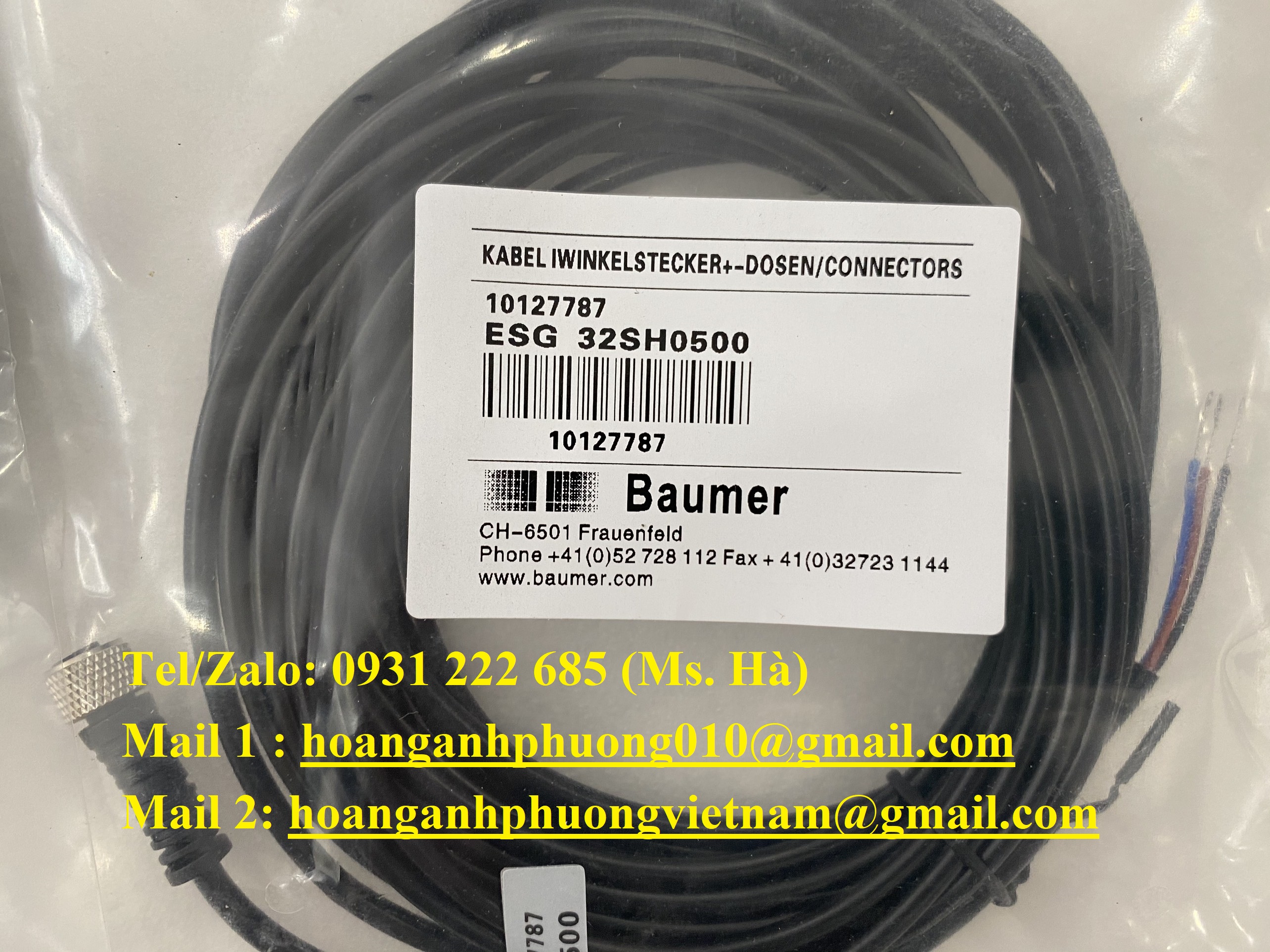 Cáp kết nối, 5m, PUR, baumer, ESG 32SH0500