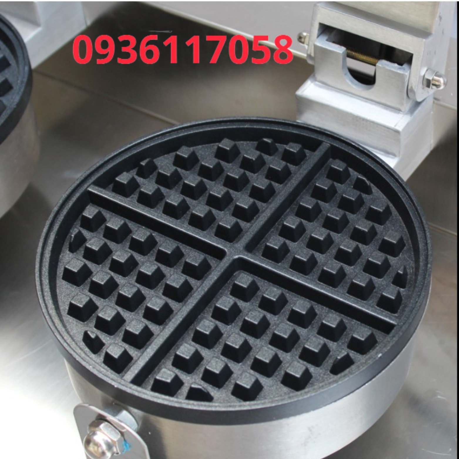 Máy làm bánh waffle đôi tròn dùng điện thơm ngon, tiện lợi