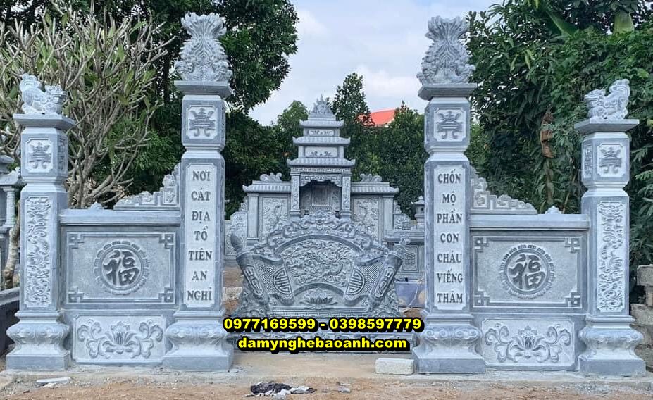 đà nẵng tu sửa làm mới khu lăng mộ bằng đá nguyên khối đẹp cho tổ tiên