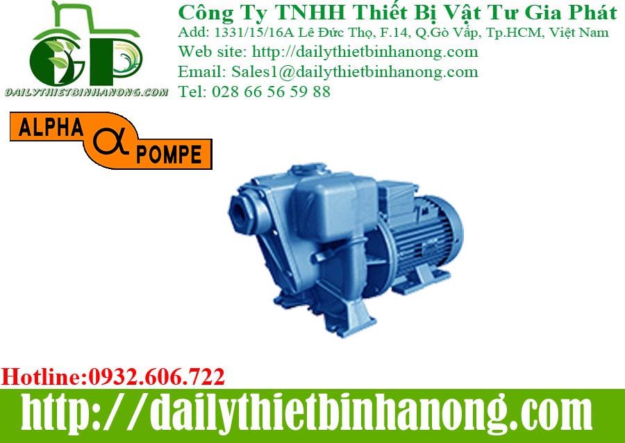Bơm chìm, bơm ly tâm, bơm truyền động, van khí nén ALPHA POMPE