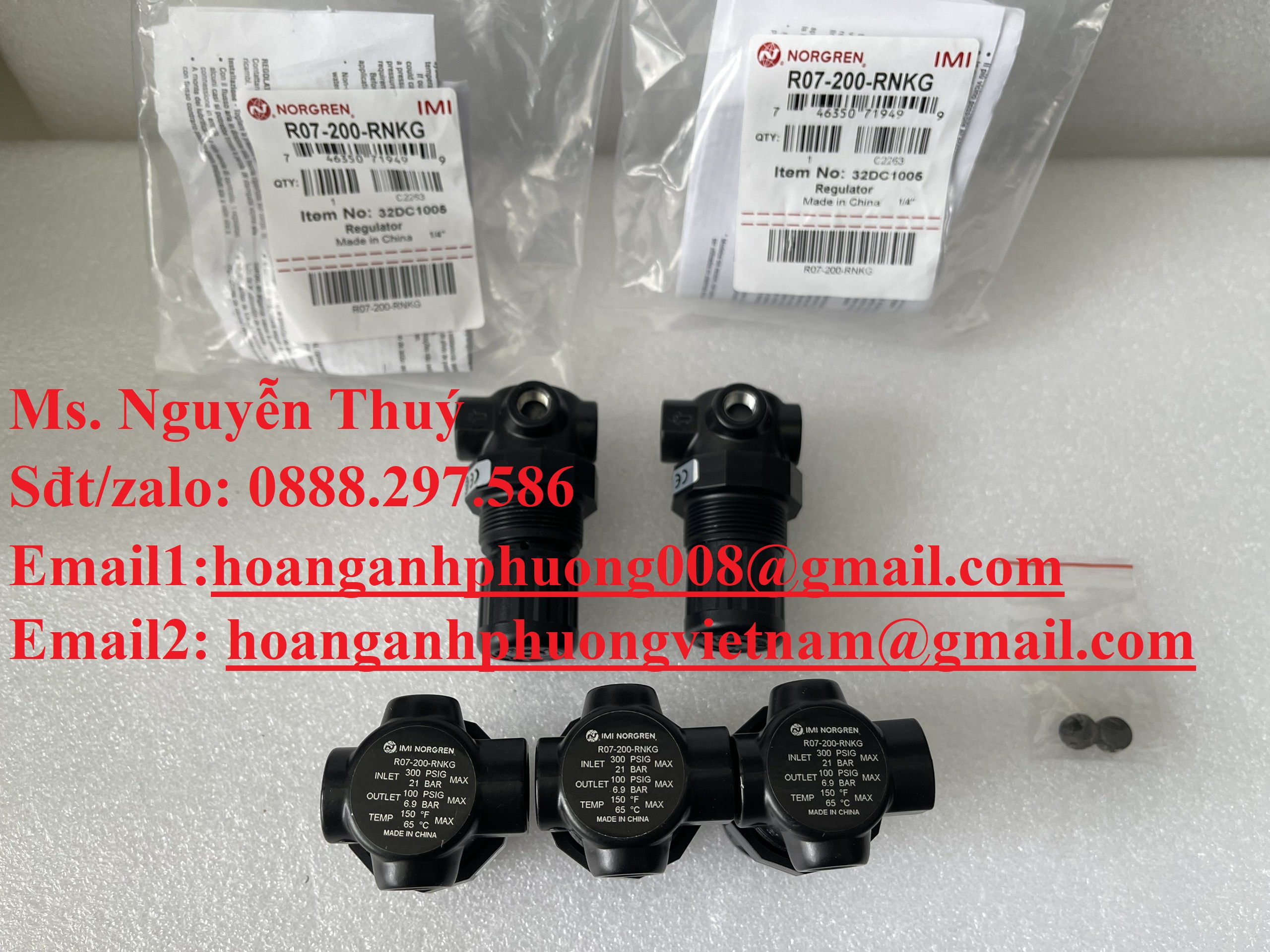 Norgen R07-200-RNKB - Bộ điều chỉnh áp suất - Nhập khẩu