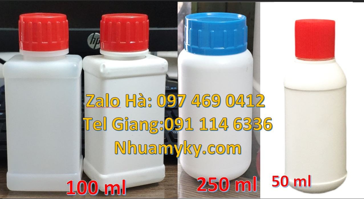 Bán chai nhựa 250ml đựng hóa chất,chai nhựa 100ml nắp vặn miệng nhỏ