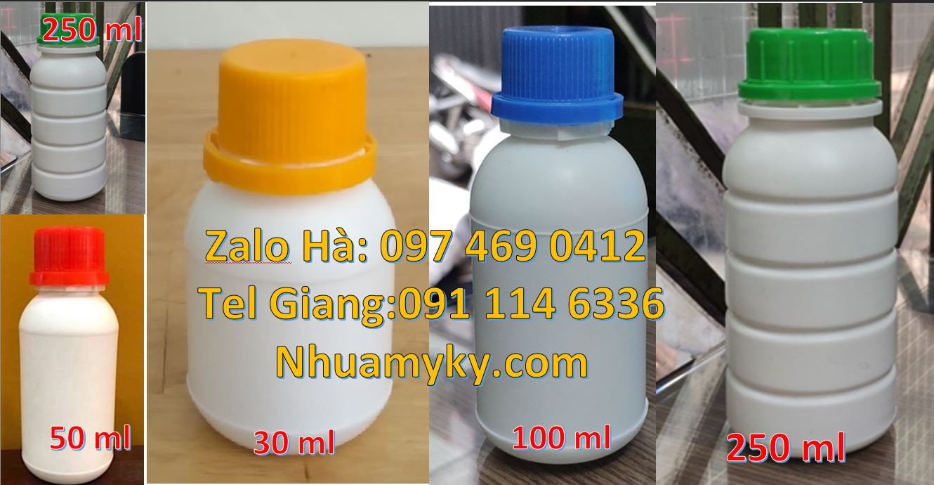 Bán chai nhựa 250ml đựng hóa chất,chai nhựa 100ml nắp vặn miệng nhỏ