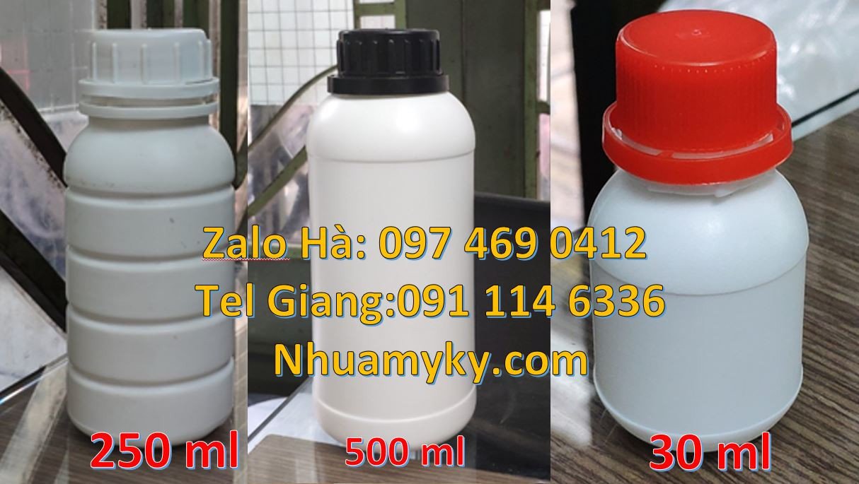 Bán chai nhựa 250ml đựng hóa chất,chai nhựa 100ml nắp vặn miệng nhỏ