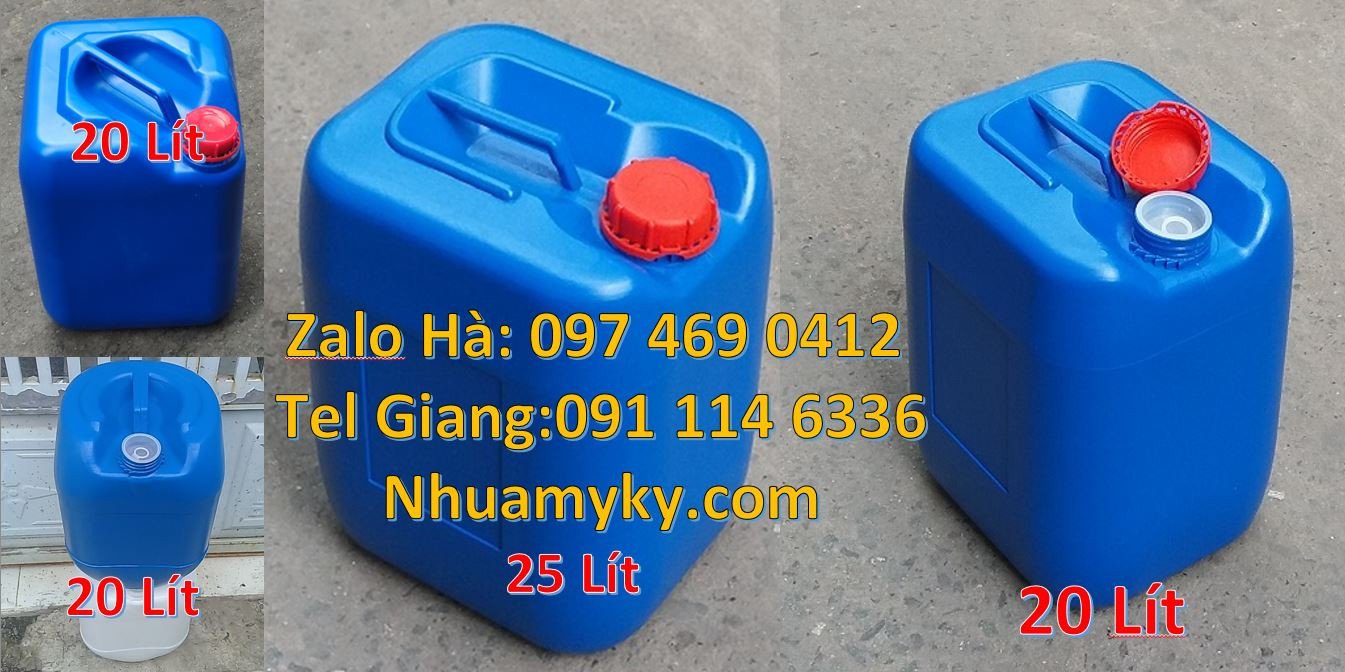 Bán can nhựa 25l màu trắng,can nhựa 30l dẹp đựng hóa chất,can nhựa đỏ