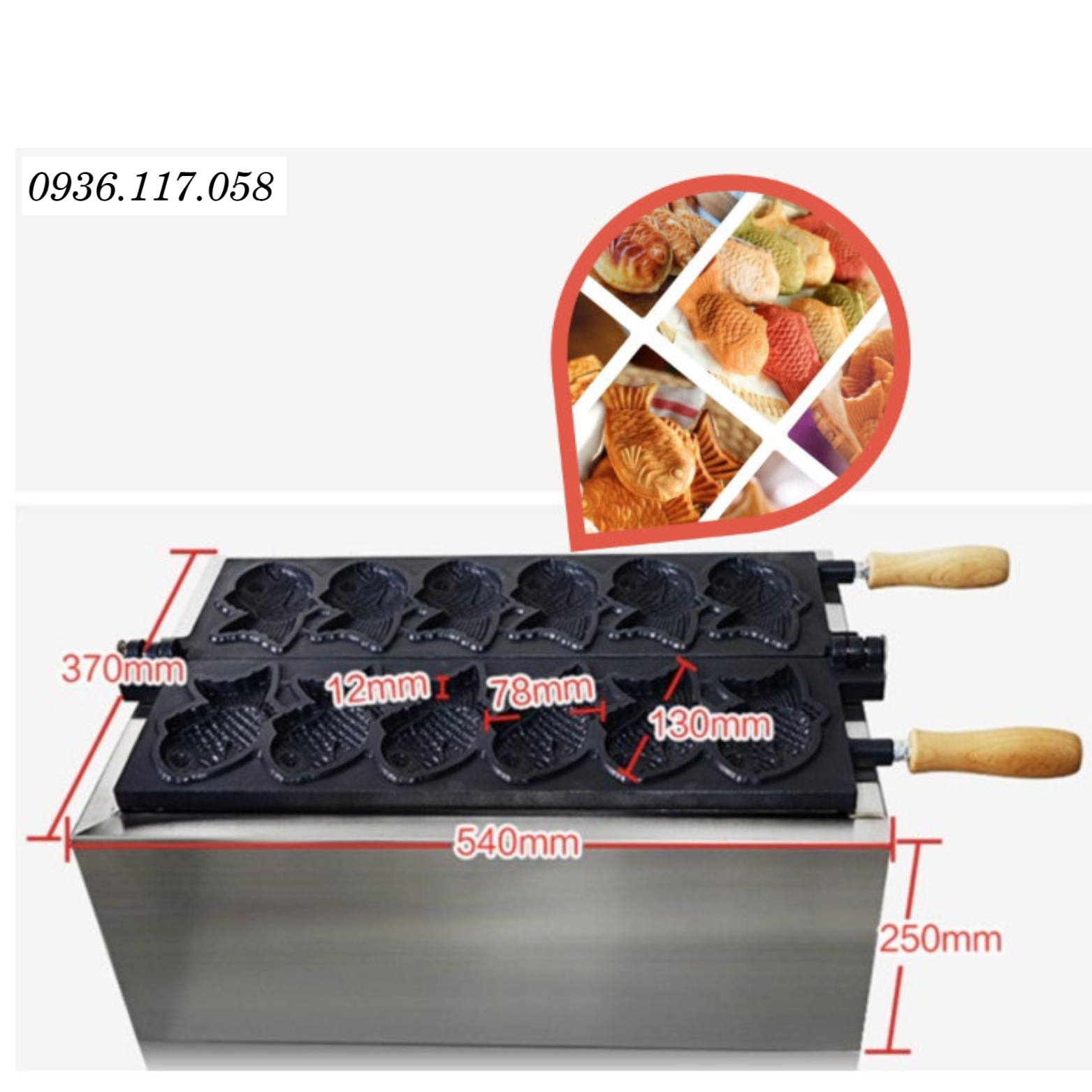 Máy làm bánh cá Taiyaki siêu phẩm Hàn Quốc