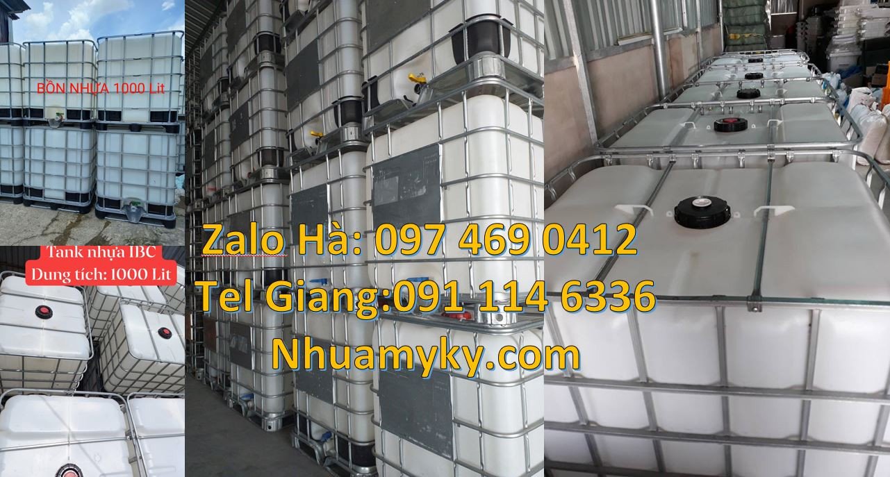 Bán bồn nhựa đựng hóa chất 1000l,thùng nhựa trắng vuông dung tích lớn