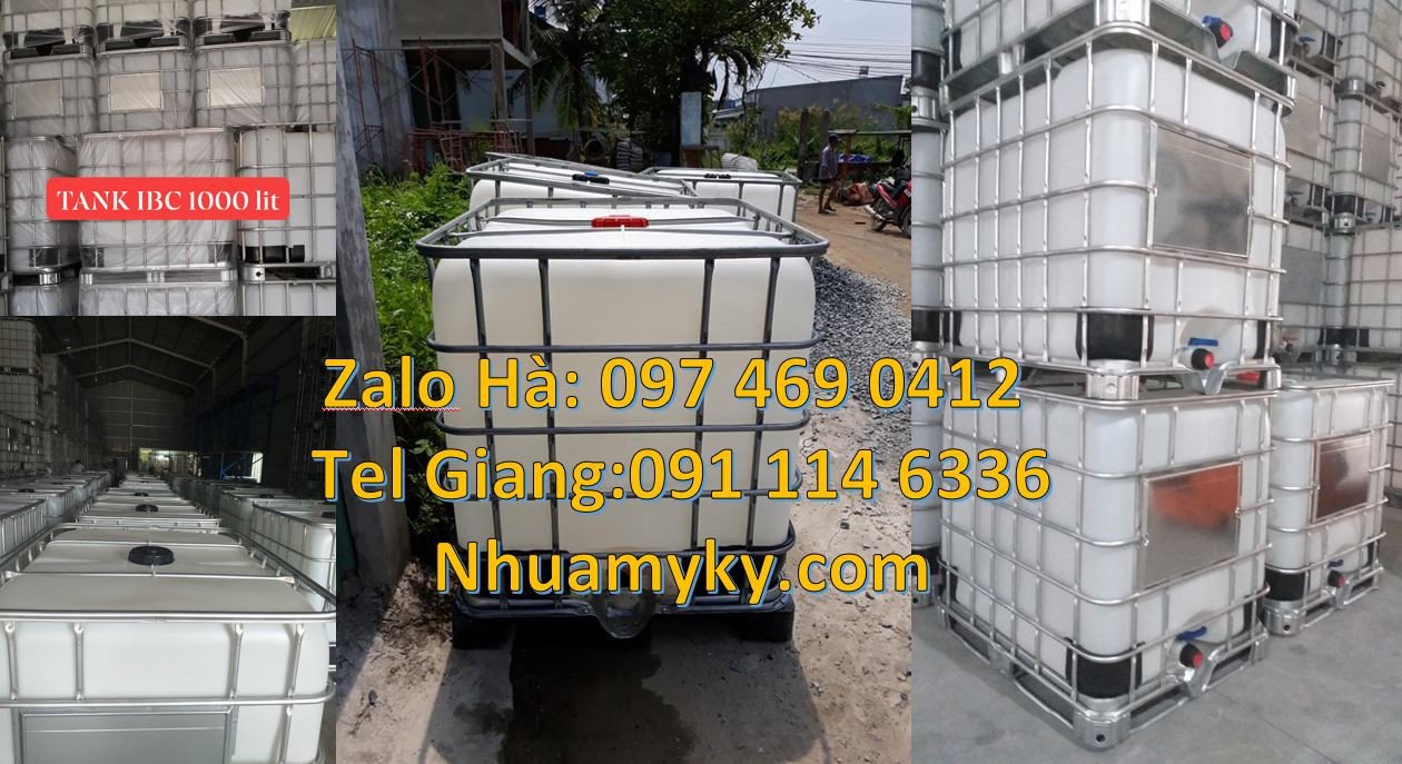 Bán bồn nhựa đựng hóa chất 1000l,thùng nhựa trắng vuông dung tích lớn