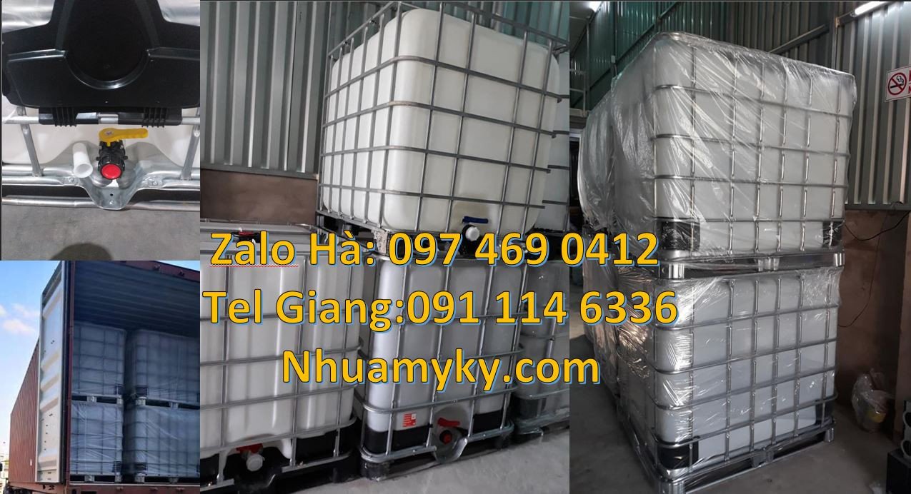 Bán bồn nhựa đựng hóa chất 1000l,thùng nhựa trắng vuông dung tích lớn